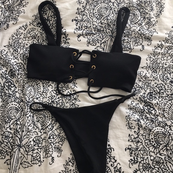 Zaful Other - Black tied bathing suit